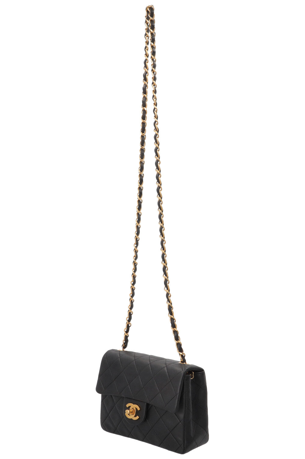 CHANEL Mini Square Flap Crossbody Bag Black