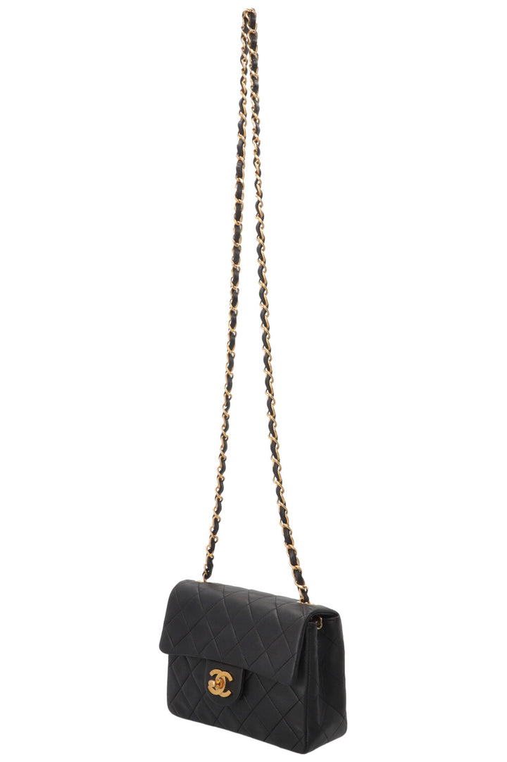 CHANEL Mini Square Flap Crossbody Bag Black