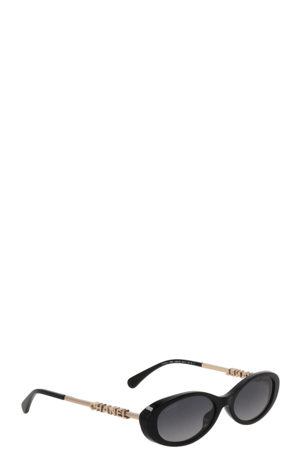 CHANEL Oval Sunglasses 5565 Acetate Black
