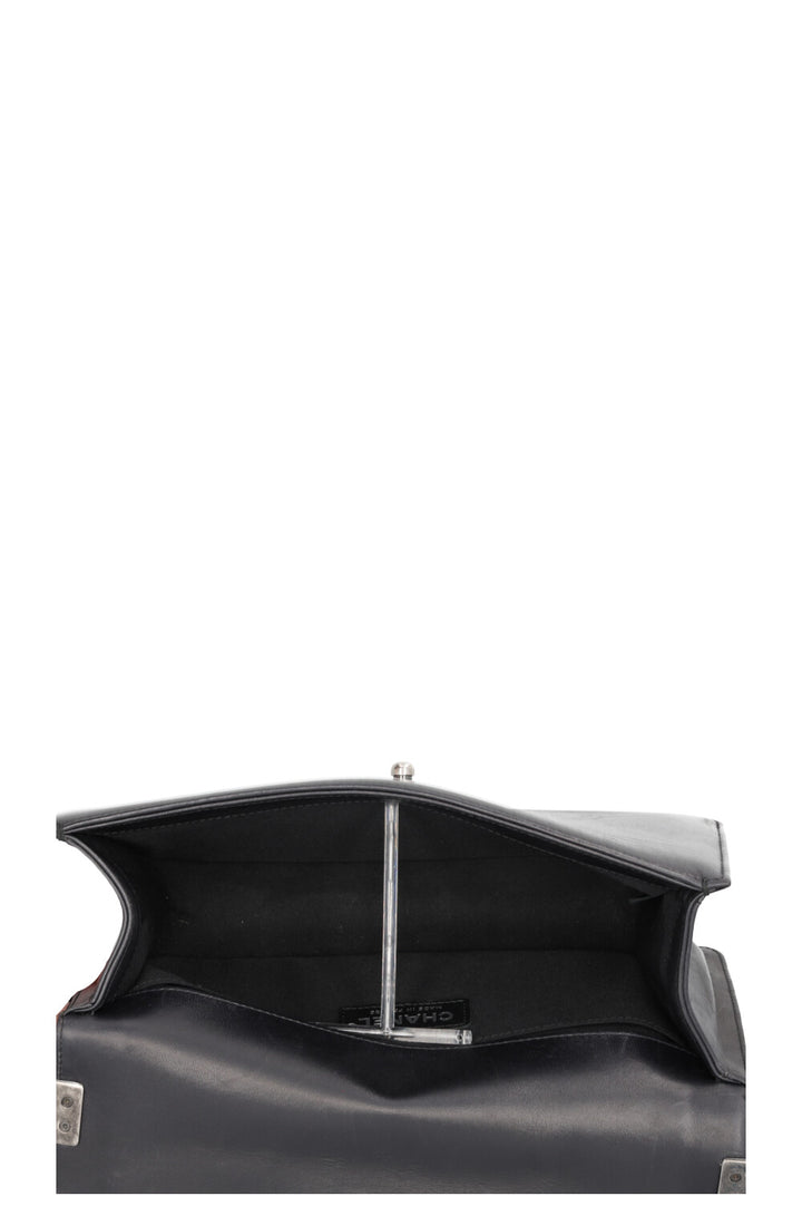 CHANEL Paris-Dallas Boy Bag Medium Leather Crystals Black Navy