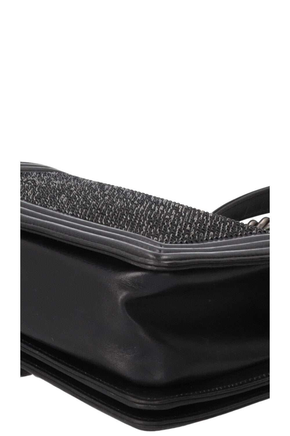 CHANEL Paris-Dallas Boy Bag Medium Leather Crystals Black Navy
