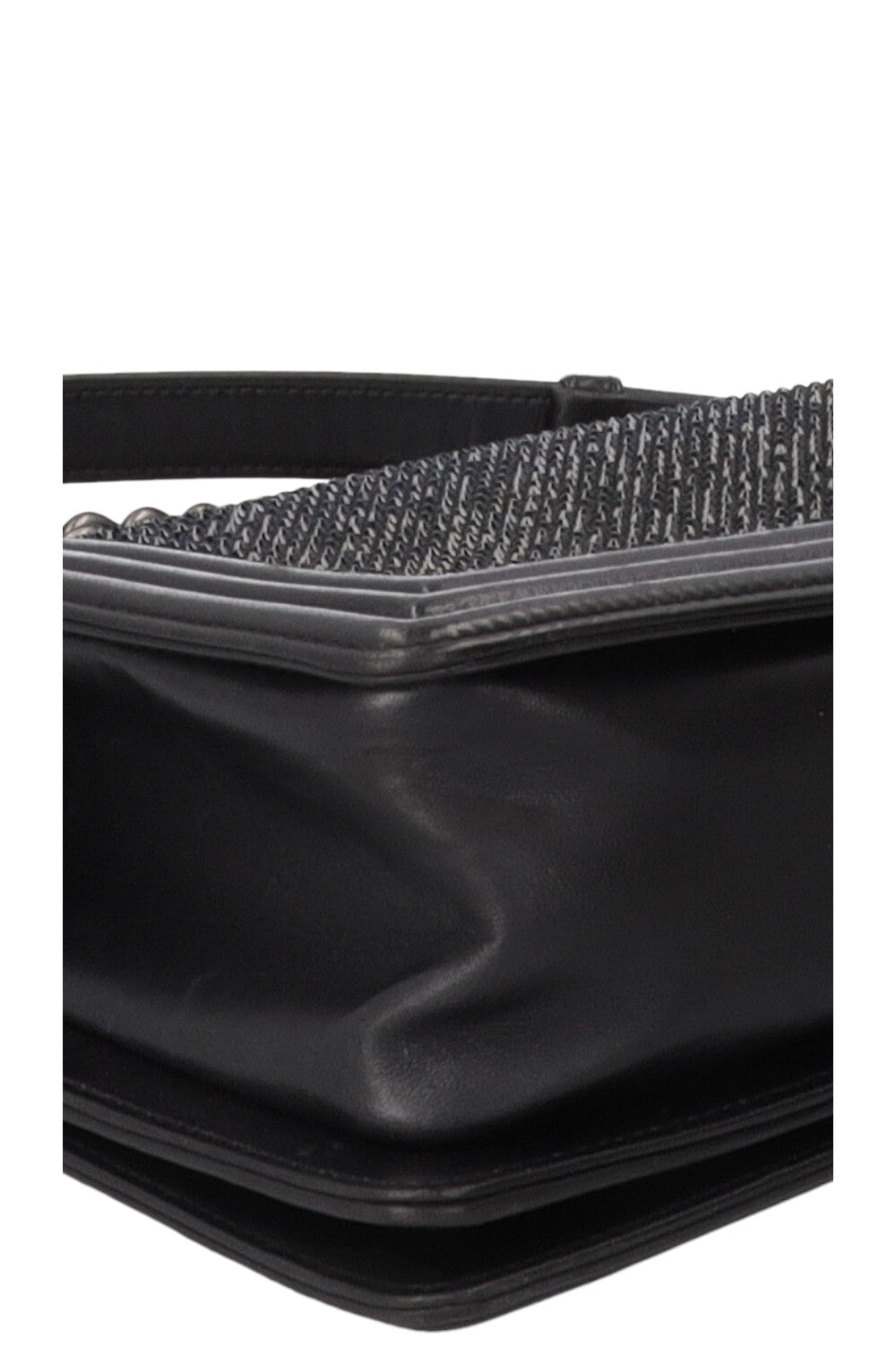 CHANEL Paris-Dallas Boy Bag Medium Leather Crystals Black Navy