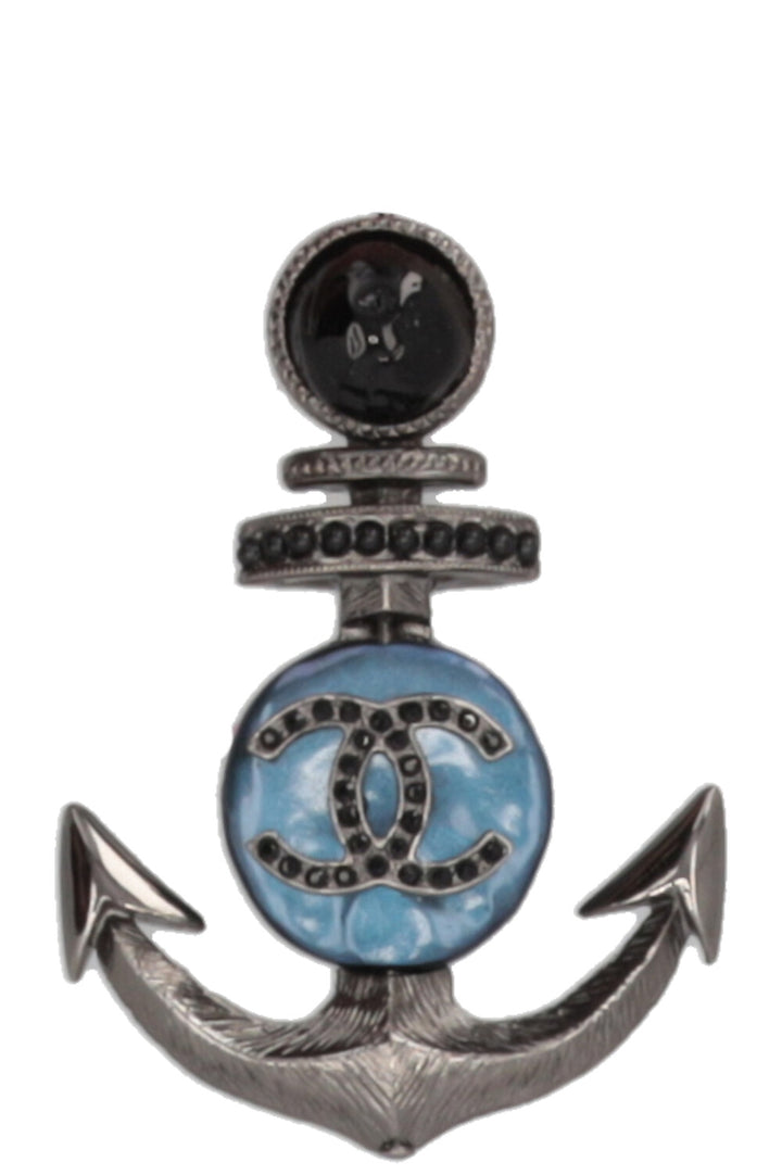 CHANEL Paris-Hambug Anchor Brooch Metal Navy