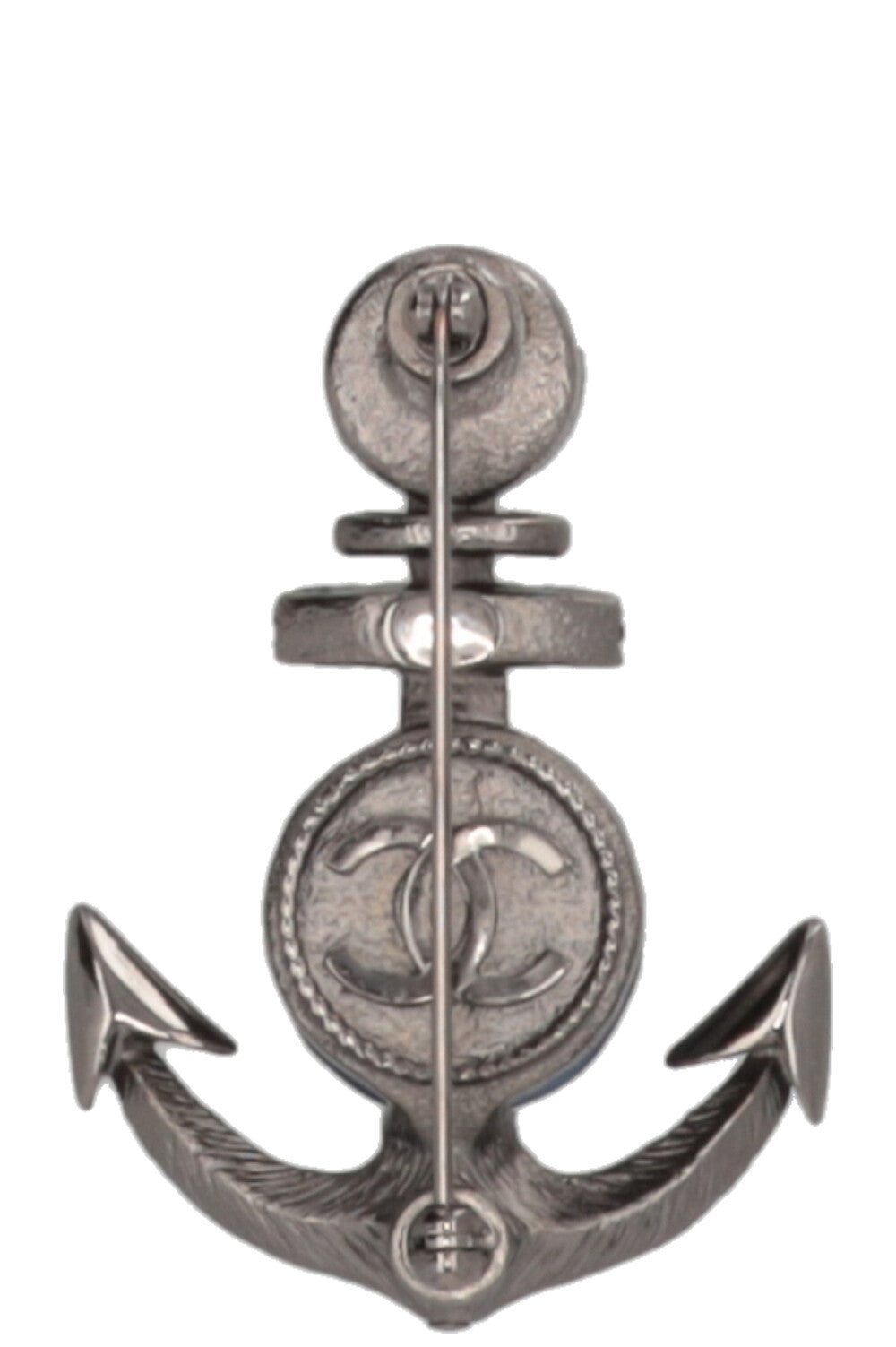 CHANEL Paris-Hambug Anchor Brooch Metal Navy