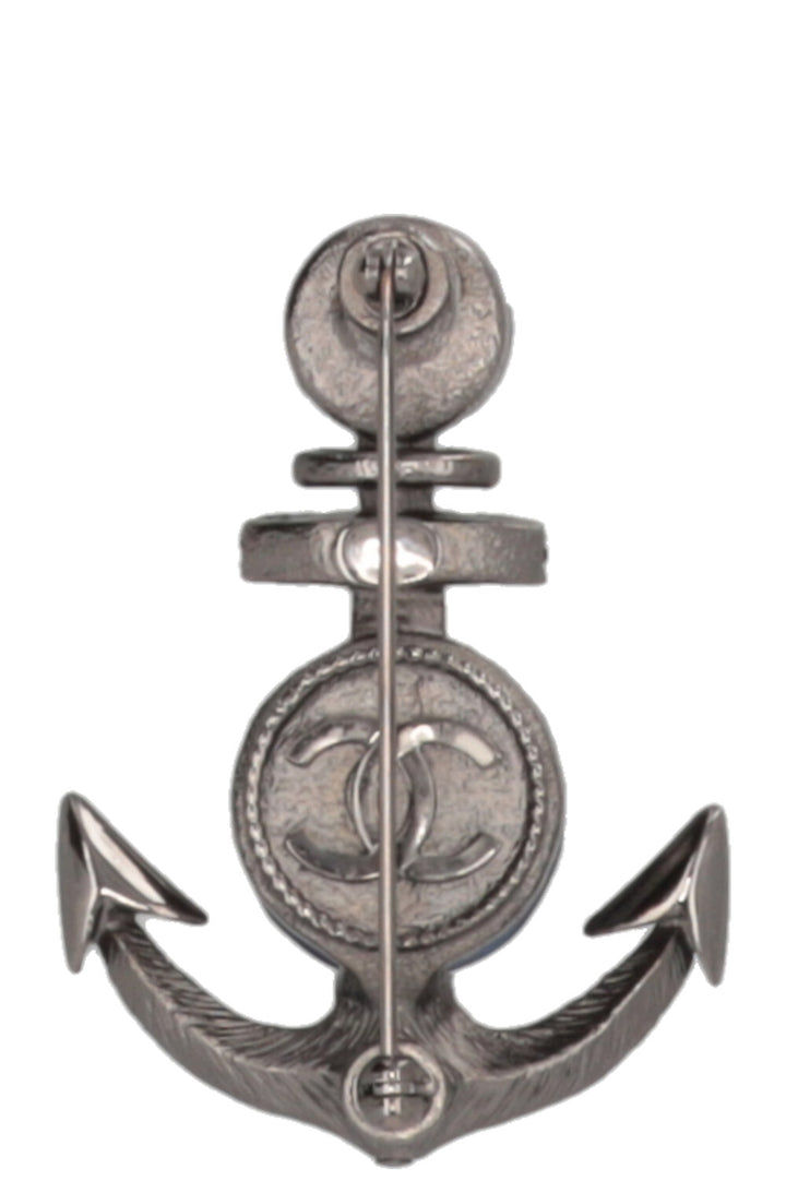 CHANEL Paris-Hambug Anchor Brooch Metal Navy