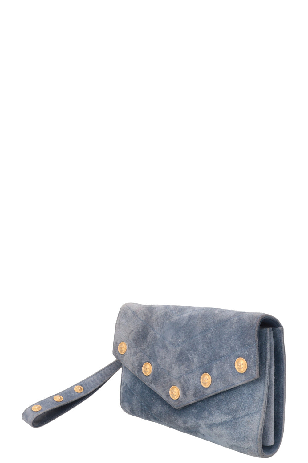 CHANEL Paris-Hamburg CC Button Flap Clutch Suede