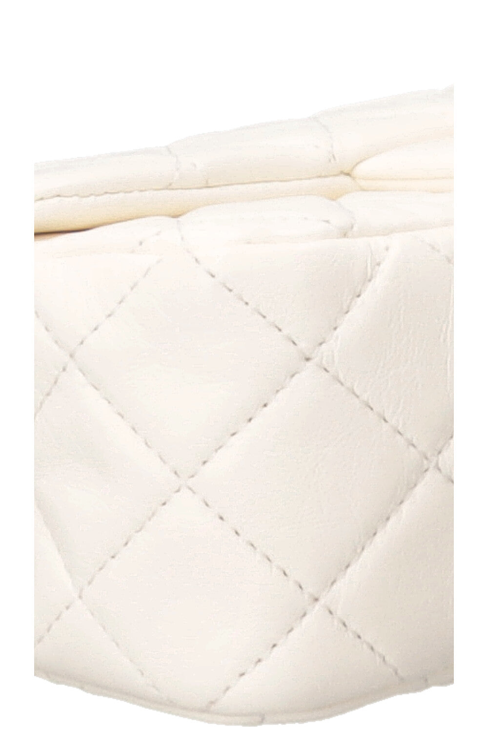 CHANEL Pearl Crush Sac à rabat rectangulaire en cuir blanc