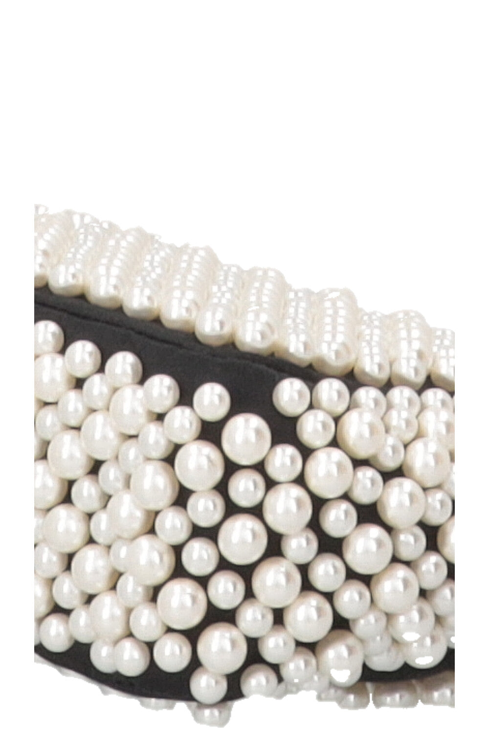 CHANEL Pearl Flap Bag Small Satin Black
