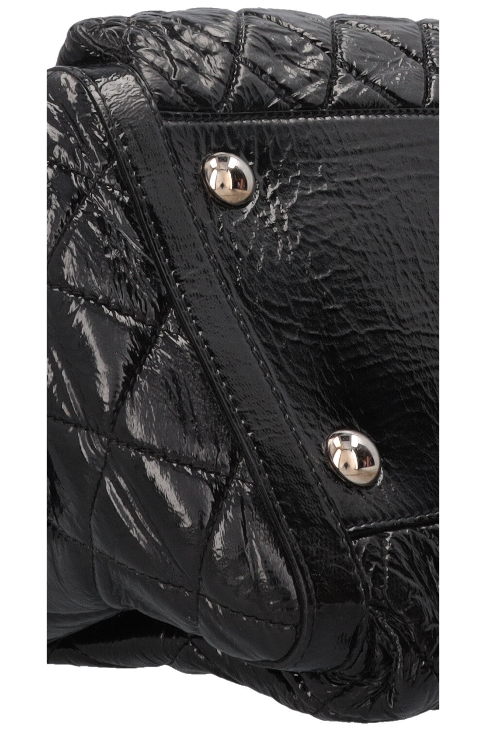 CHANEL Quilted Day Glo Flap Shoulder Bag Patent Black