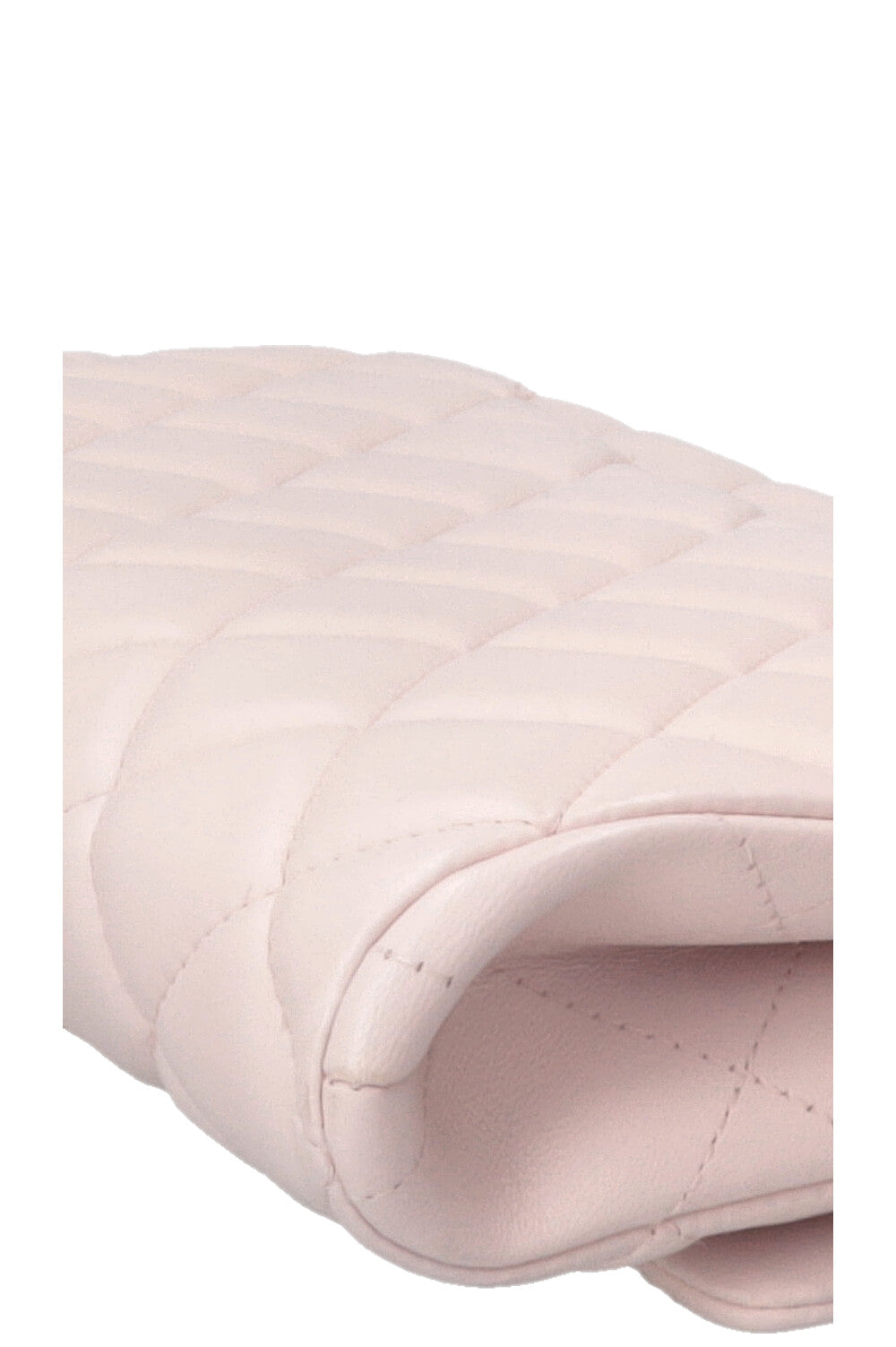 CHANEL Quilted Flap Clutch On Chain Leather Blush