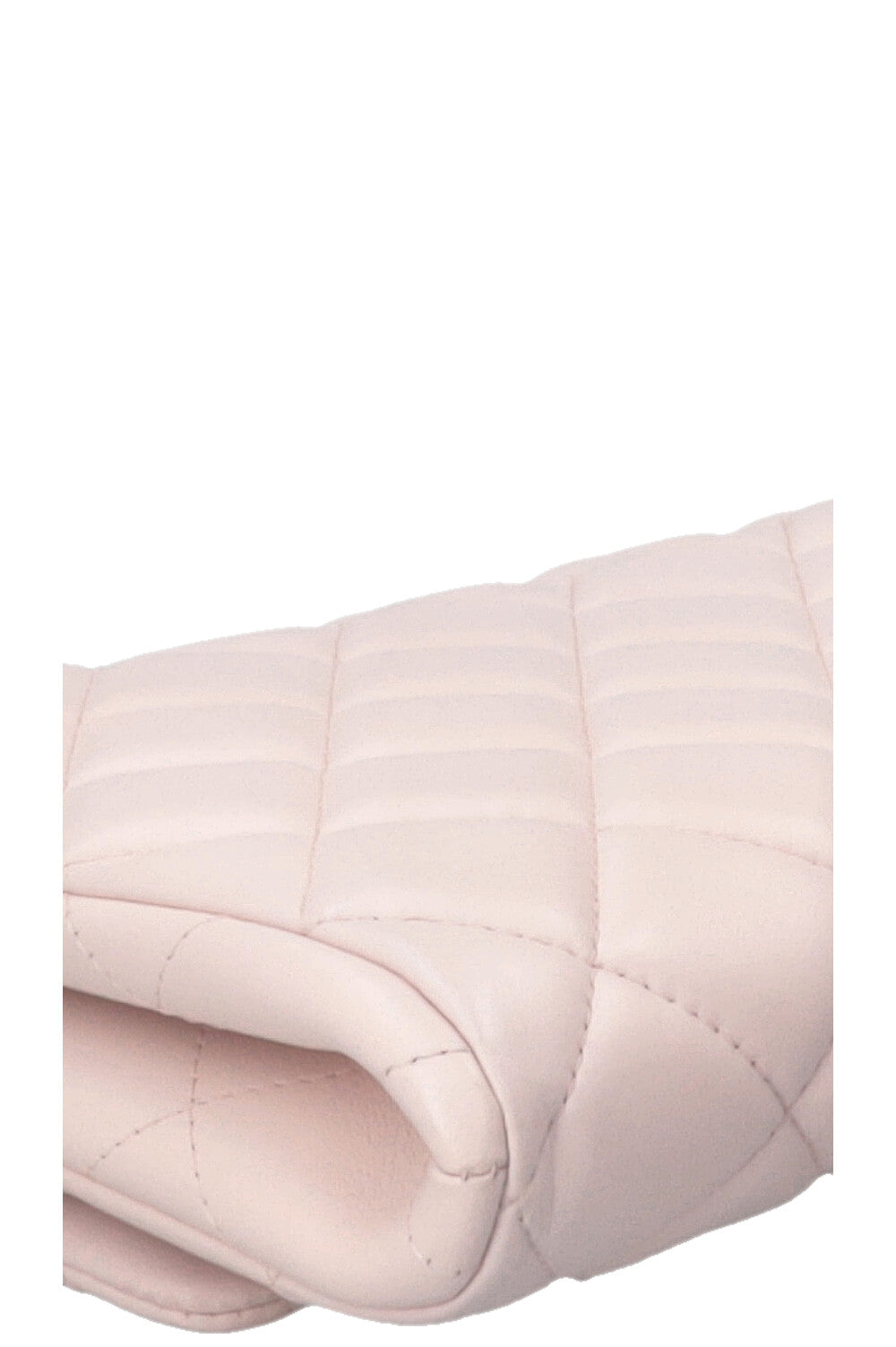 CHANEL Quilted Flap Clutch On Chain Leather Blush