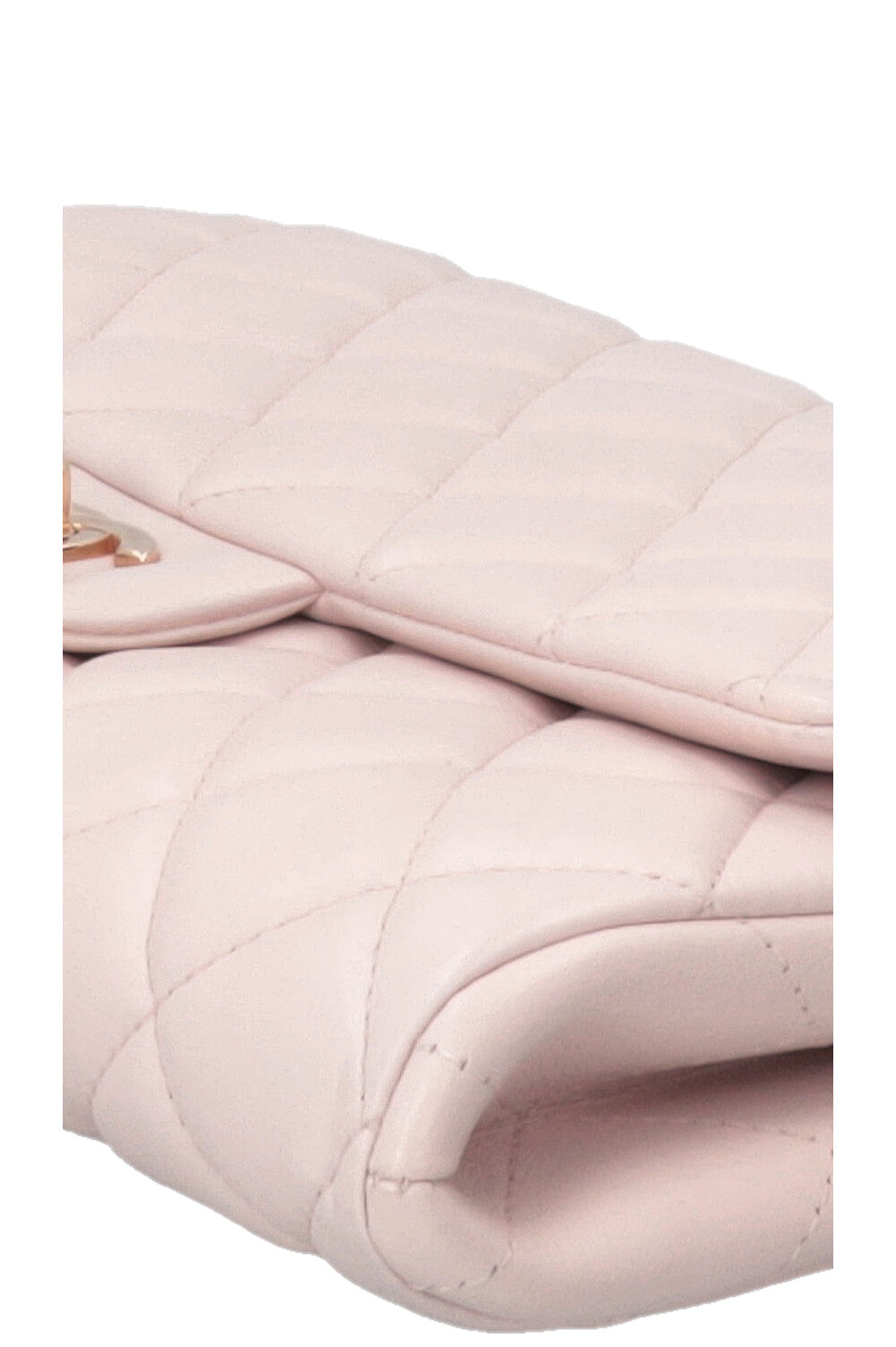 CHANEL Quilted Flap Clutch On Chain Leather Blush