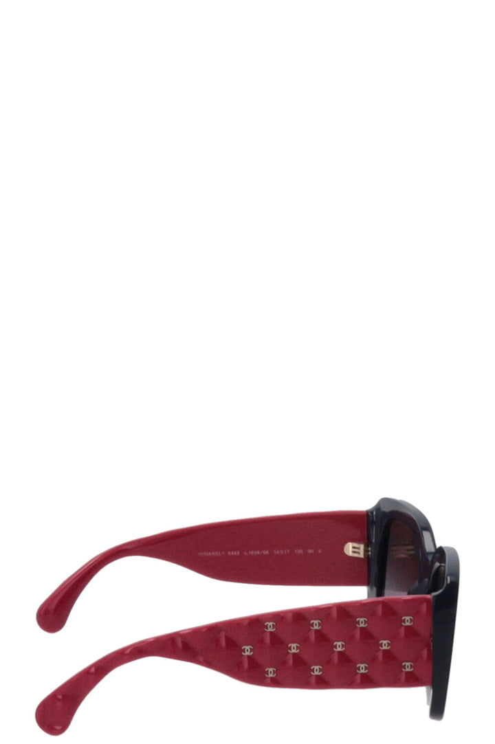 CHANEL Quilted Sunglasses Pink Blue CH5483