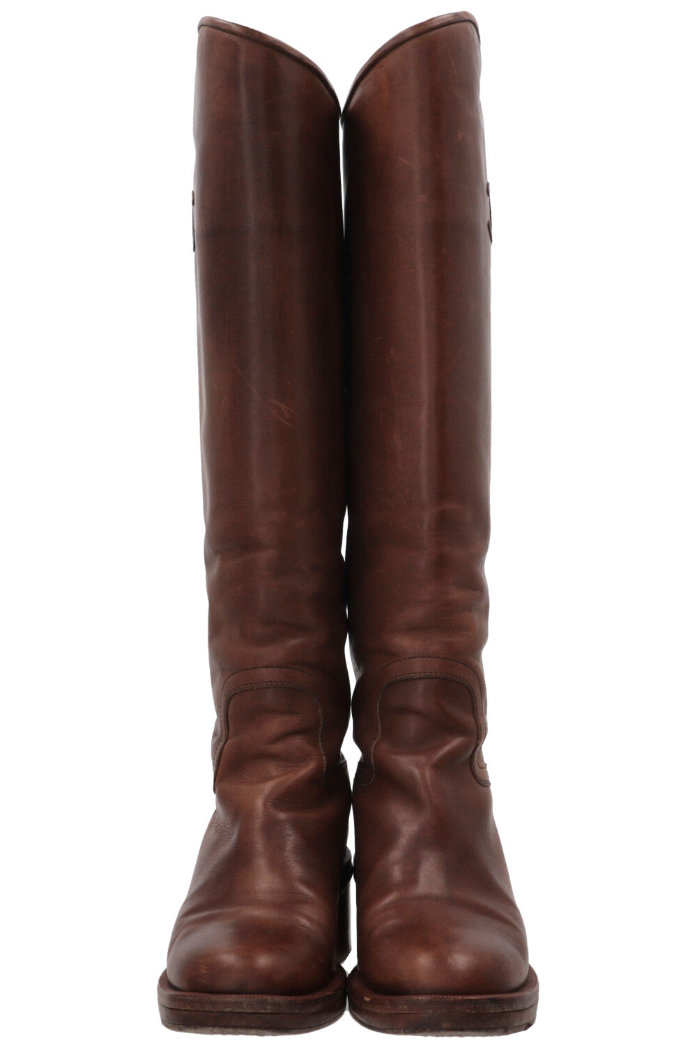 CHANEL Riding Boots Leather Camel