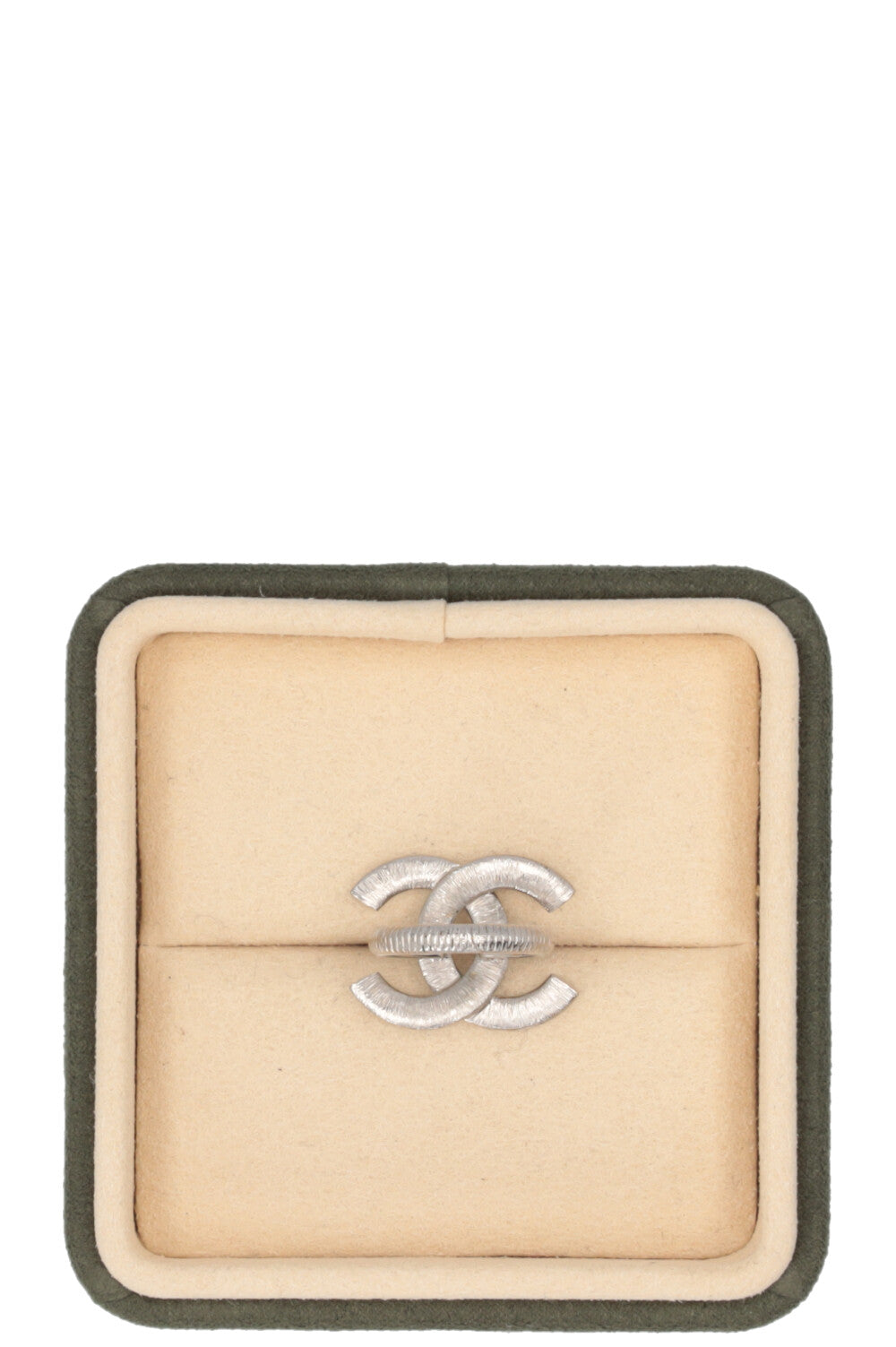 CHANEL Ring CC Strass Silver