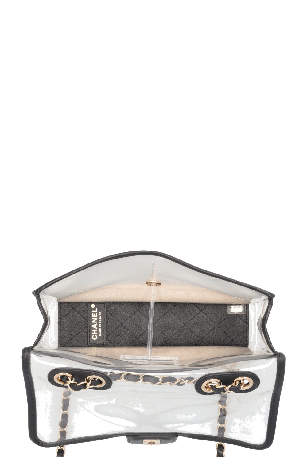 CHANEL Sand By The Sea Single Flap Bag Medium PVC Leather Black