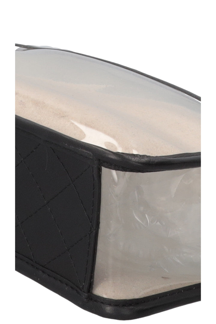 CHANEL Sand By The Sea Single Flap Bag Medium PVC Leather Black