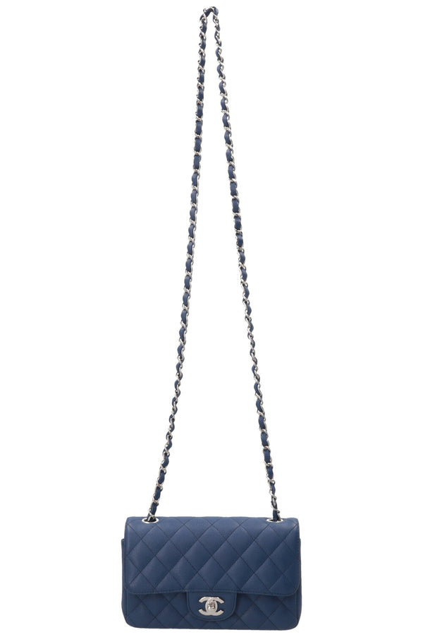 CHANEL Single Flap Bag Caviar Blue