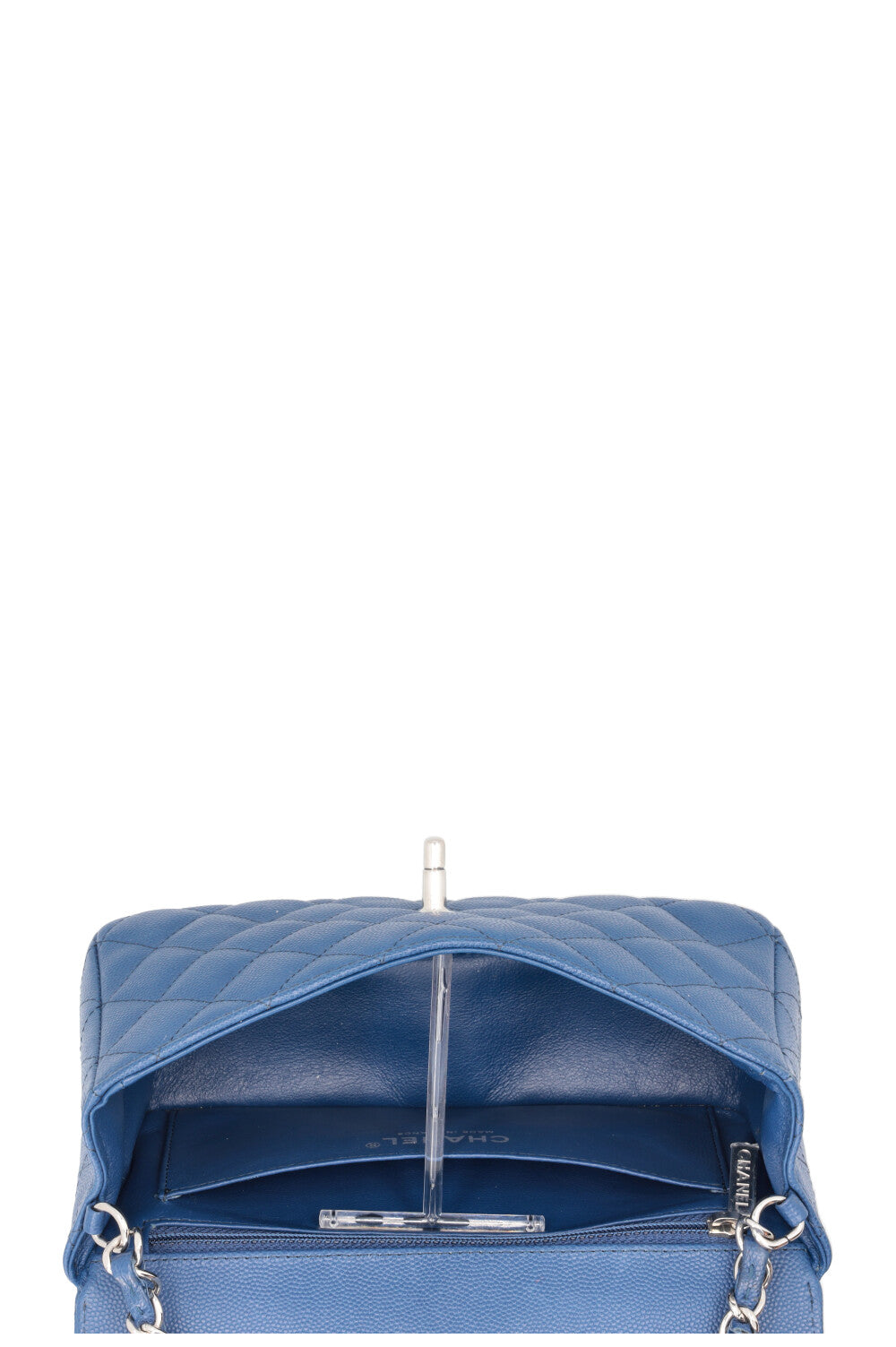 CHANEL Single Flap Bag Caviar Blue
