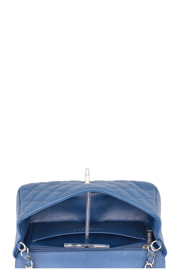 CHANEL Single Flap Bag Caviar Blue