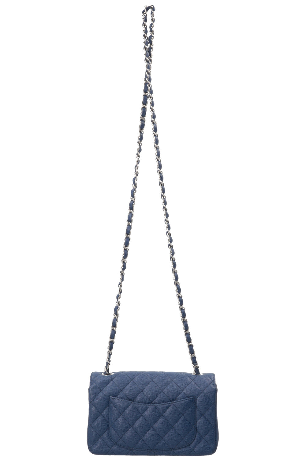 CHANEL Single Flap Bag Caviar Blue