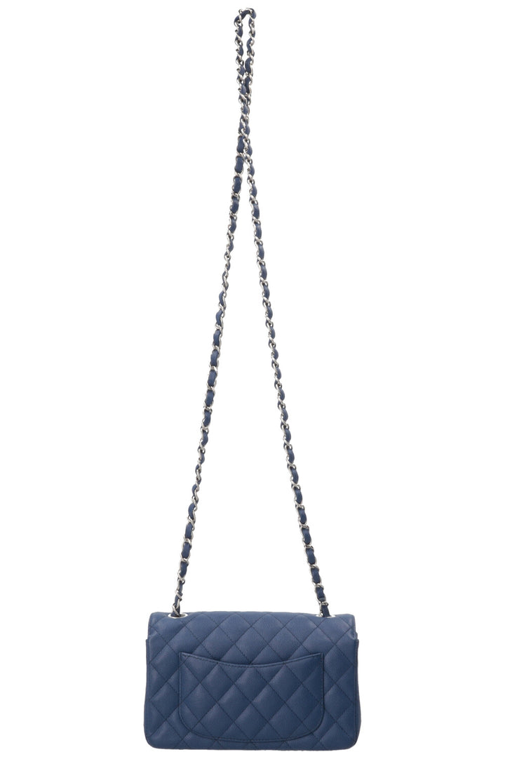 CHANEL Single Flap Bag Caviar Blue