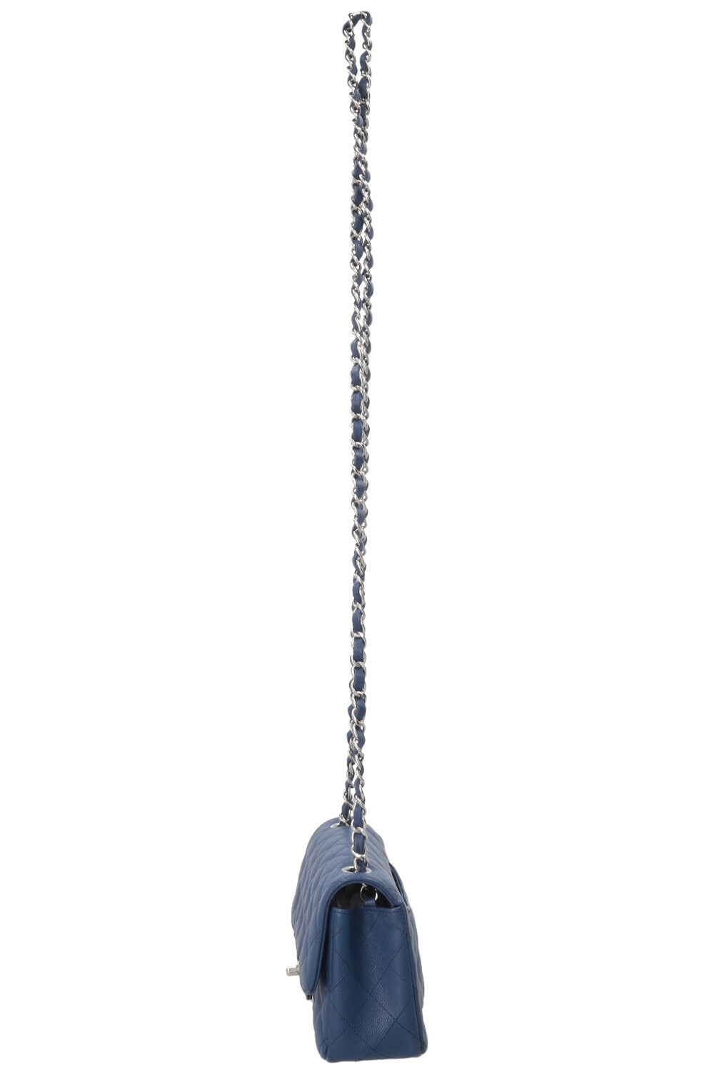 CHANEL Single Flap Bag Caviar Blue