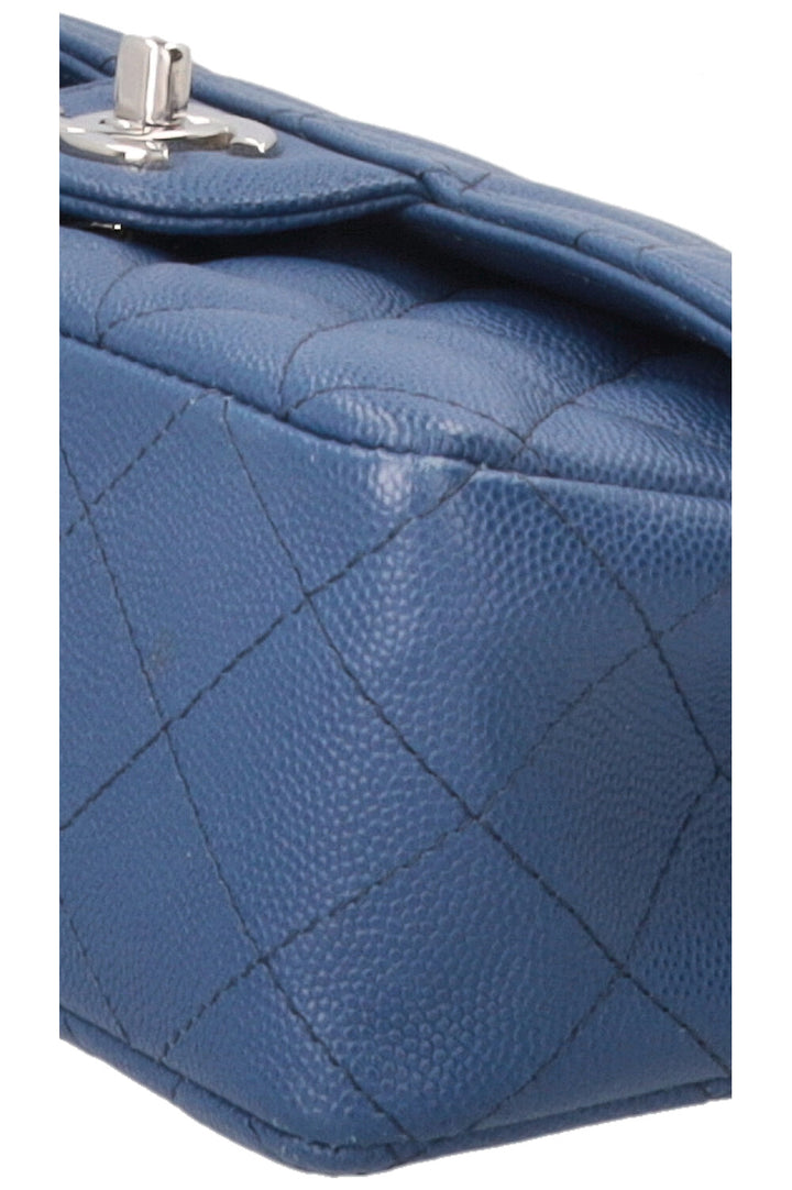 CHANEL Single Flap Bag Caviar Blue