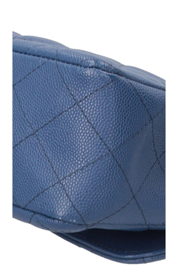 CHANEL Single Flap Bag Caviar Blue