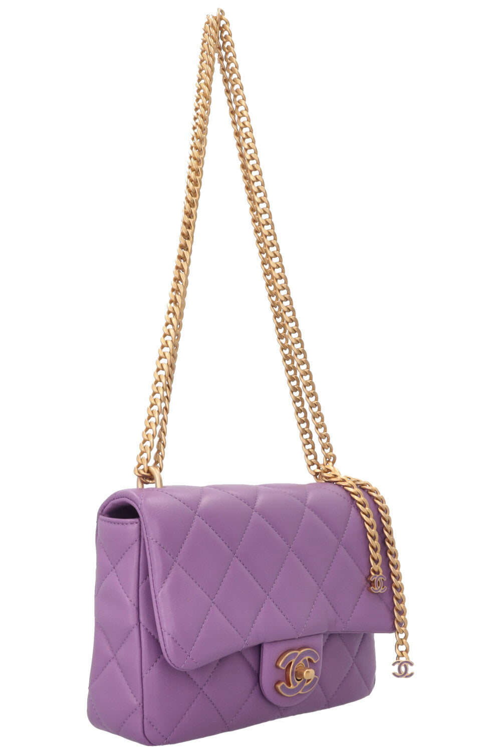 CHANEL Single Flap Bag Small Lilac