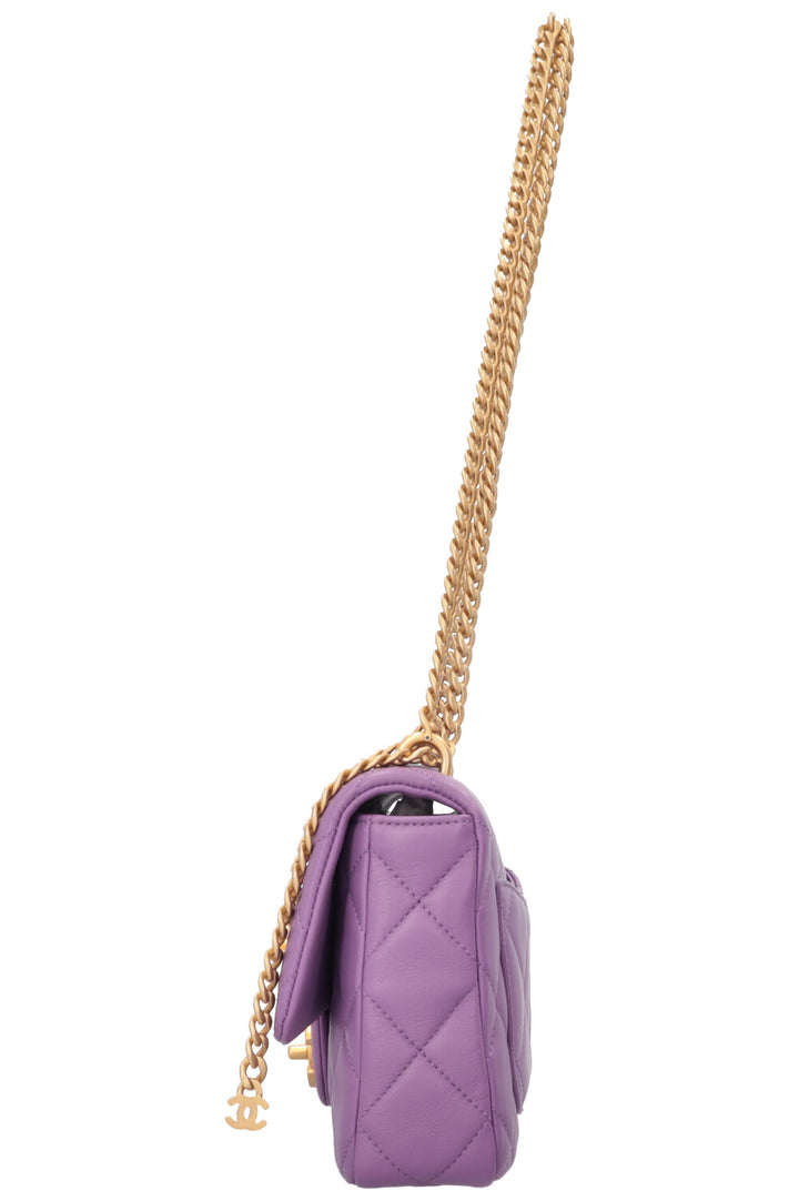 CHANEL Single Flap Bag Small Lilac