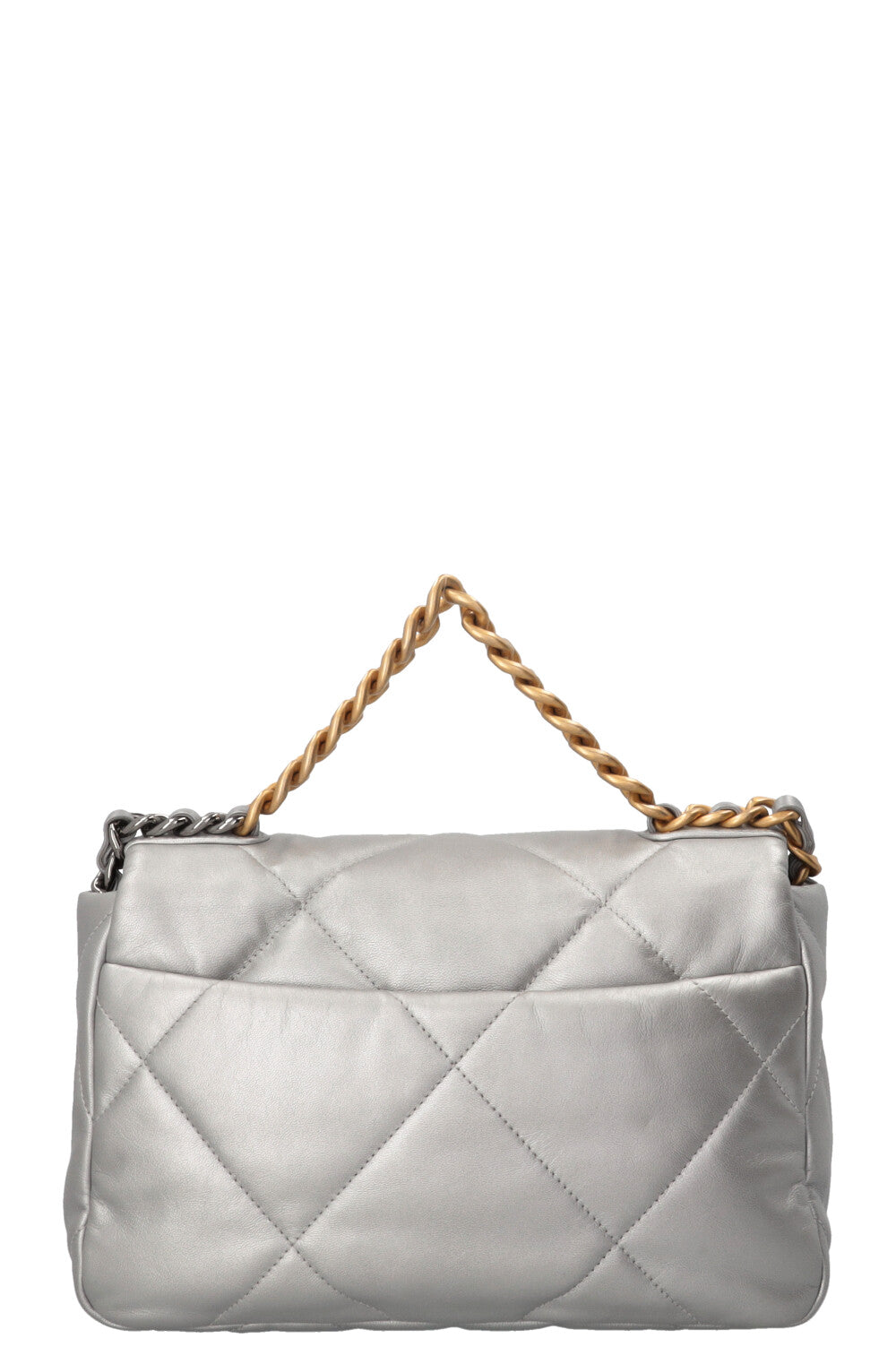 CHANEL Small 19 Bag Lambskin Silver