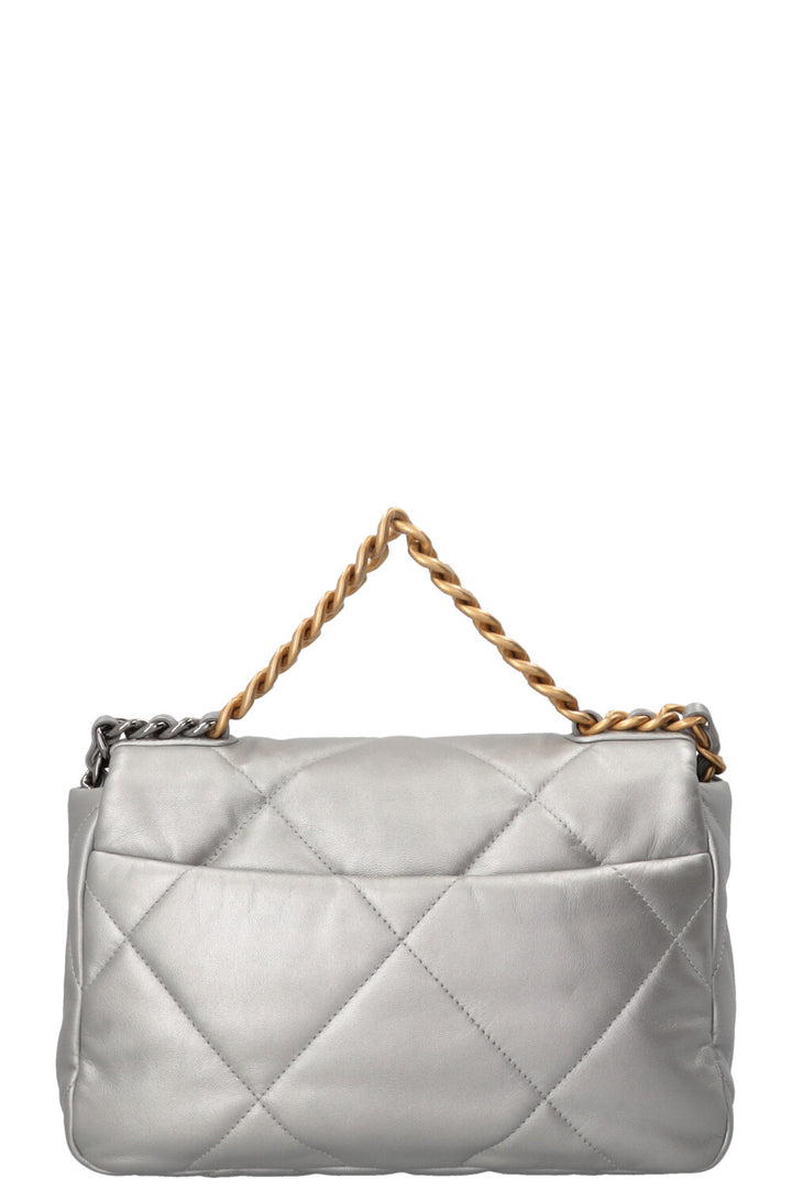 CHANEL Small 19 Bag Lambskin Silver