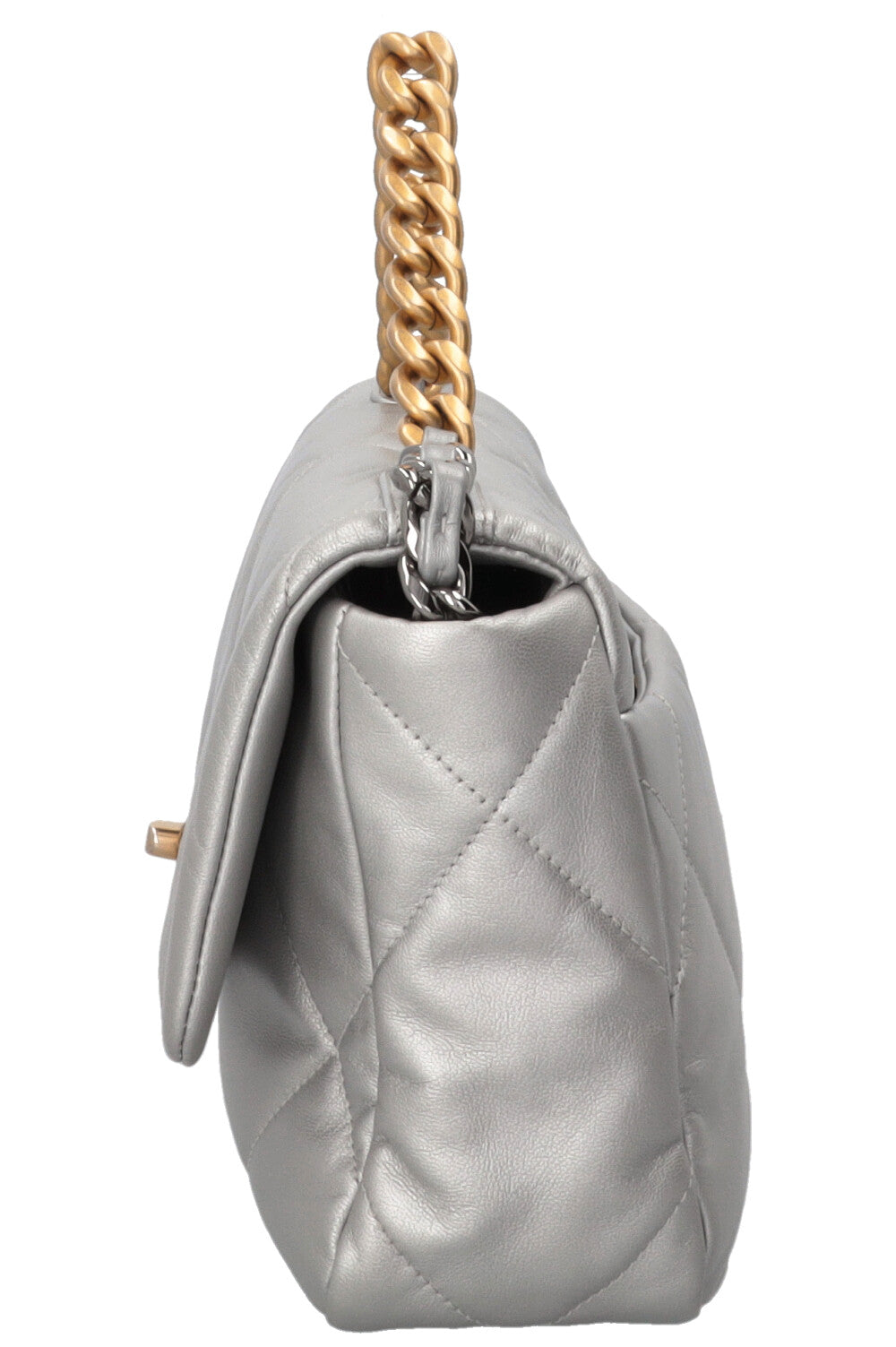 CHANEL Small 19 Bag Lambskin Silver