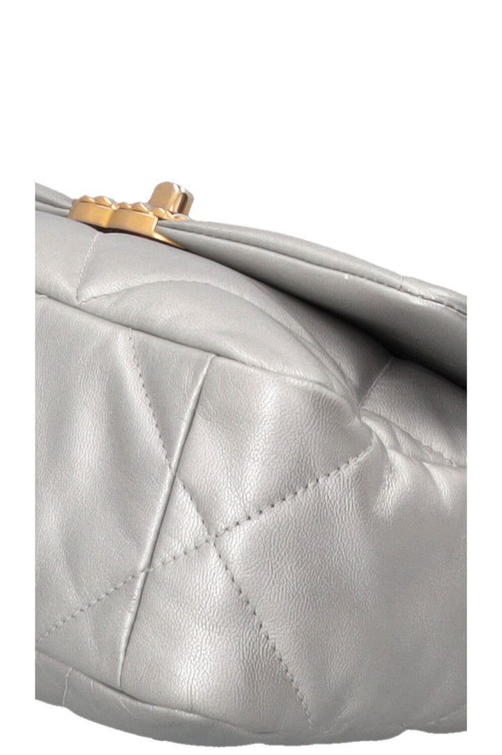 CHANEL Small 19 Bag Lambskin Silver
