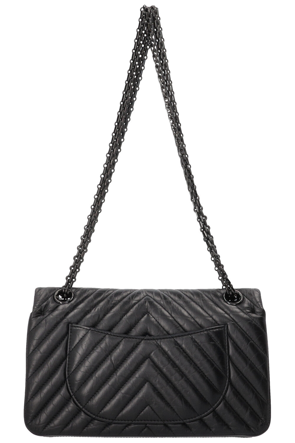 CHANEL Petit 2.55 So Black Veau Chevron Noir