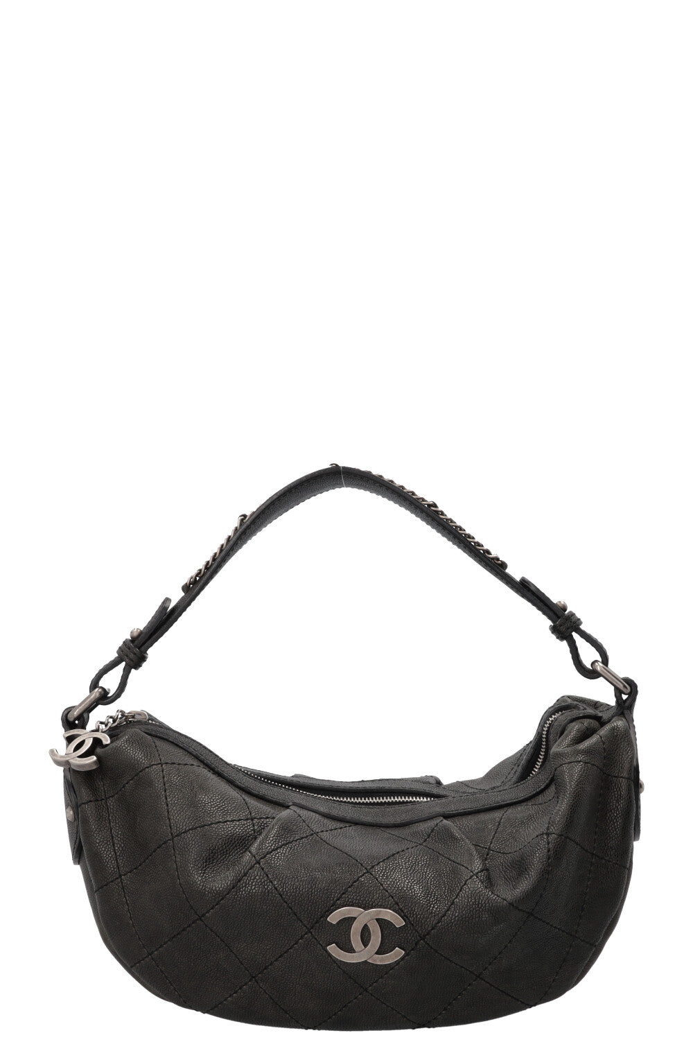 CHANEL Small Outdoor Shoulder Bag Caviar Leather Black