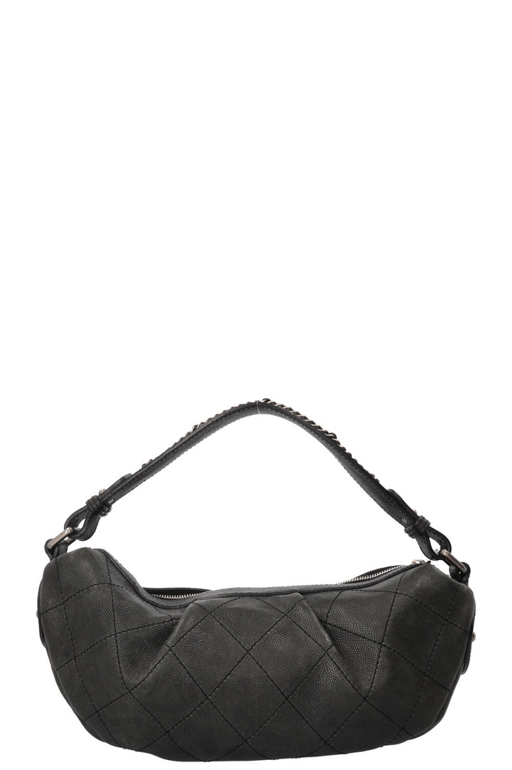 CHANEL Small Outdoor Shoulder Bag Caviar Leather Black