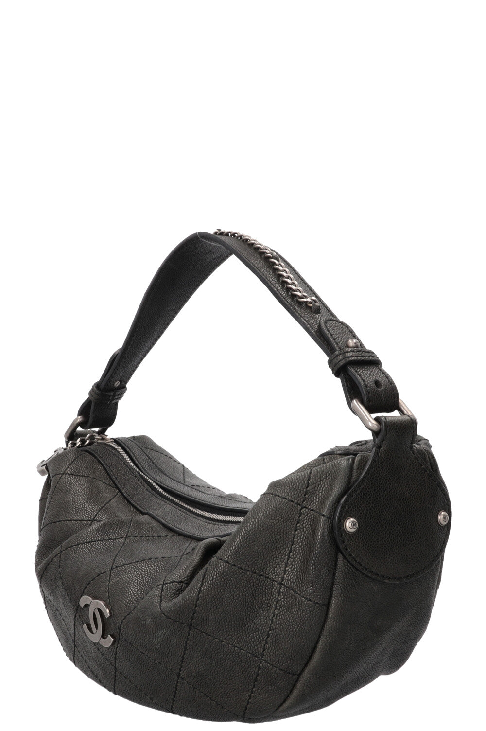CHANEL Small Outdoor Shoulder Bag Caviar Leather Black