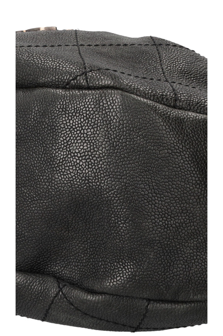 CHANEL Small Outdoor Shoulder Bag Caviar Leather Black