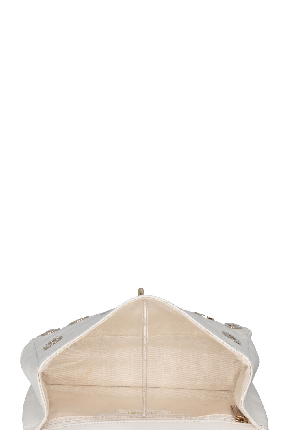 CHANEL Small Star Attitude Flap Bag Leather White