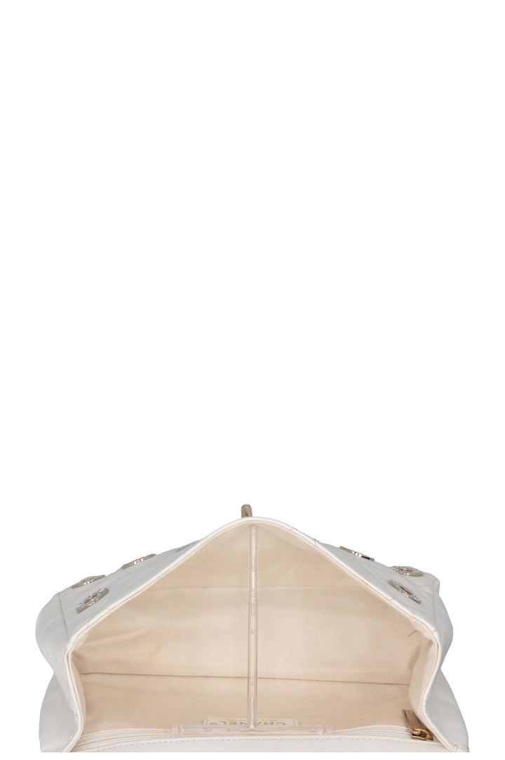 CHANEL Small Star Attitude Flap Bag Leather White