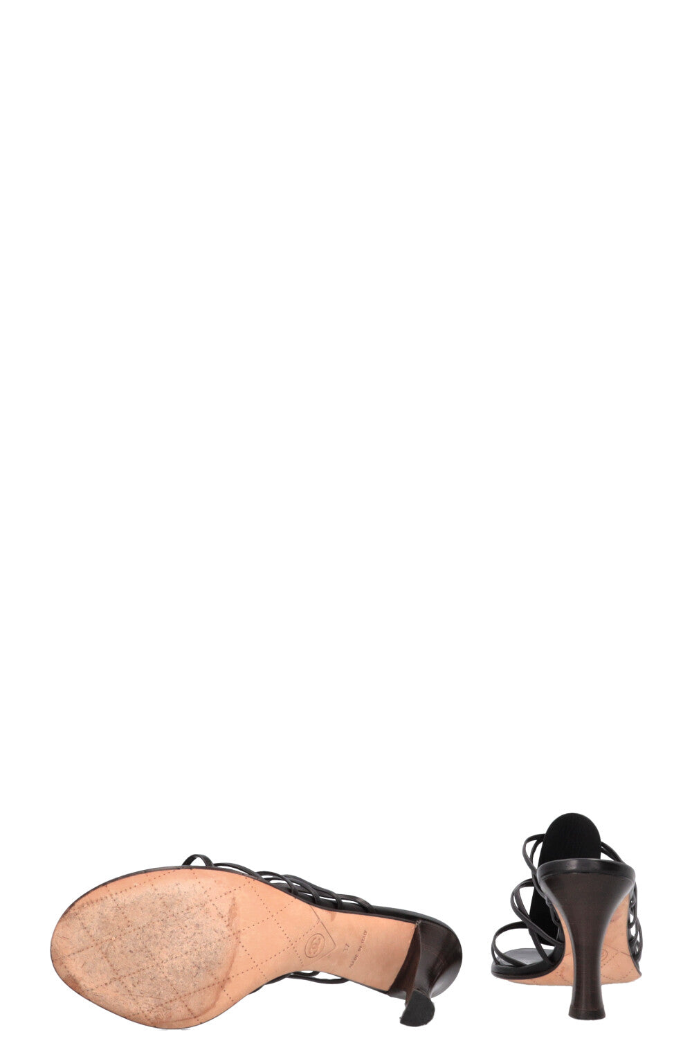 CHANEL Riemchensandalen Leder Schwarz