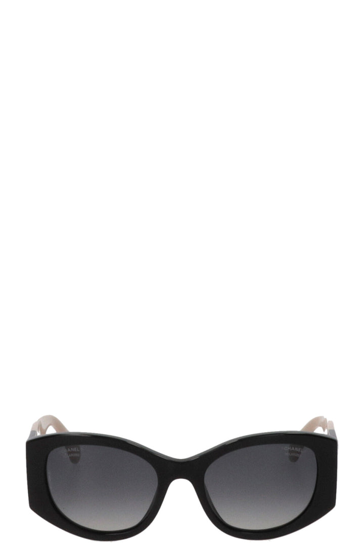 CHANEL Sunglasses Black Beige CH5524