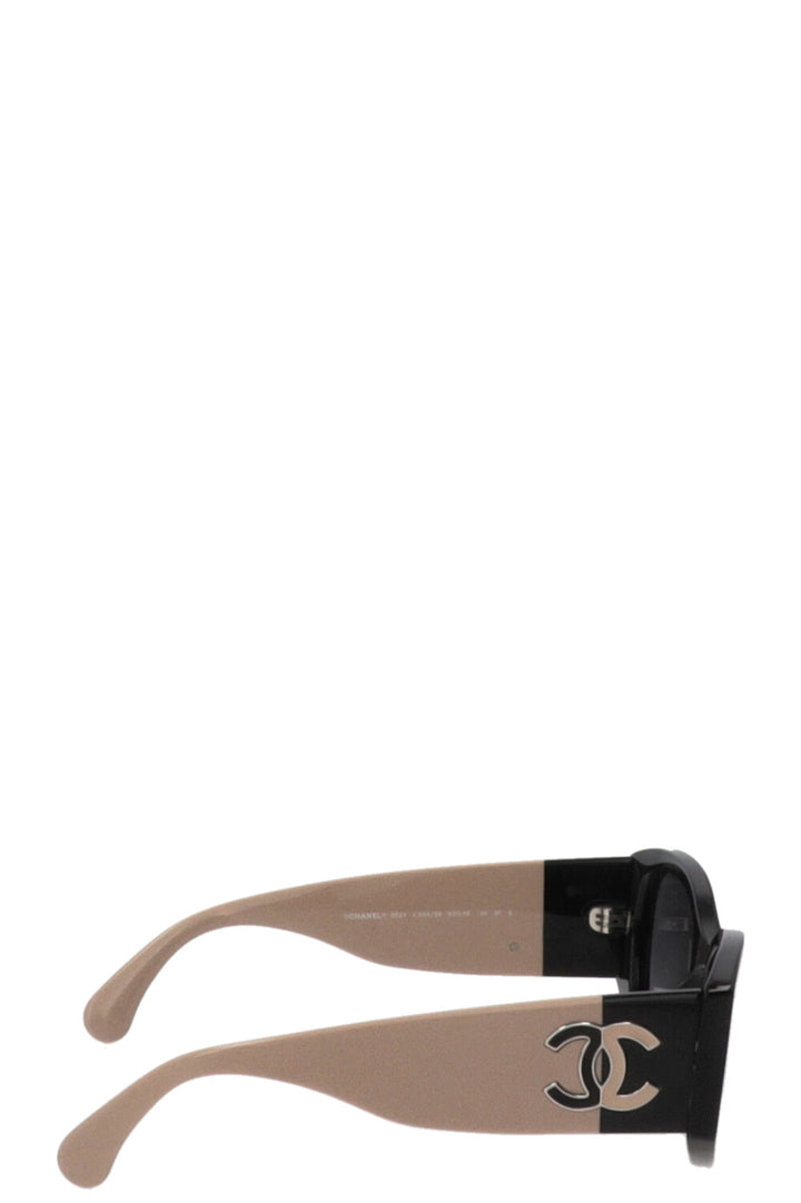 CHANEL Sunglasses Black Beige CH5524