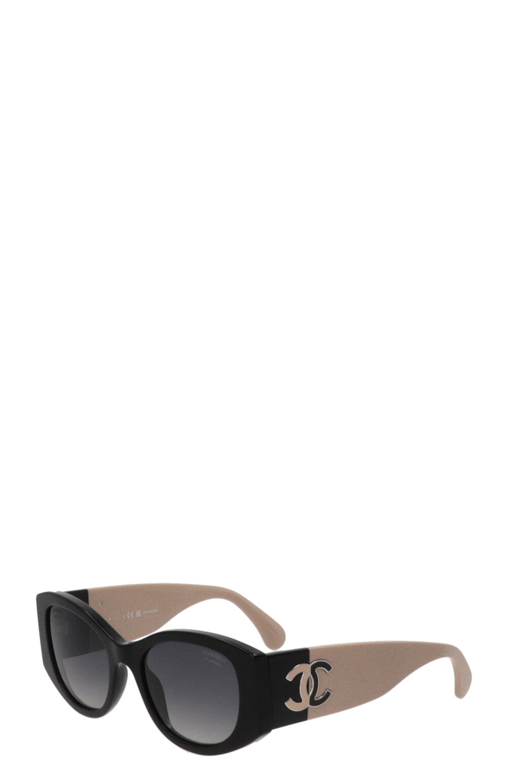 CHANEL Sunglasses Black Beige CH5524