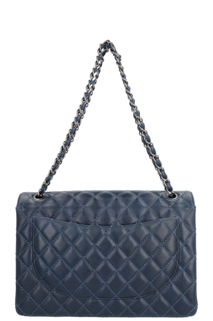 CHANEL Timeless Maxi Double Flap Bag Caviar Navy