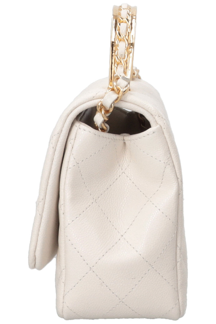 CHANEL Top Handle Small Flap Caviar White