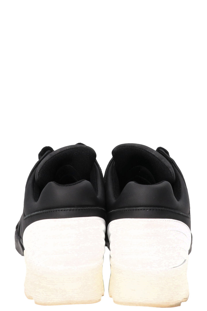 CHANEL Trainers Leather Black White