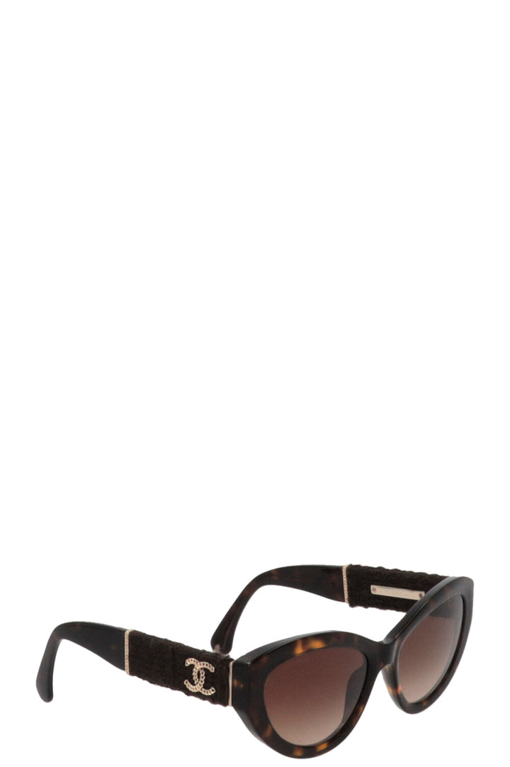 CHANEL Tweed Sunglasses Tortoise 5513